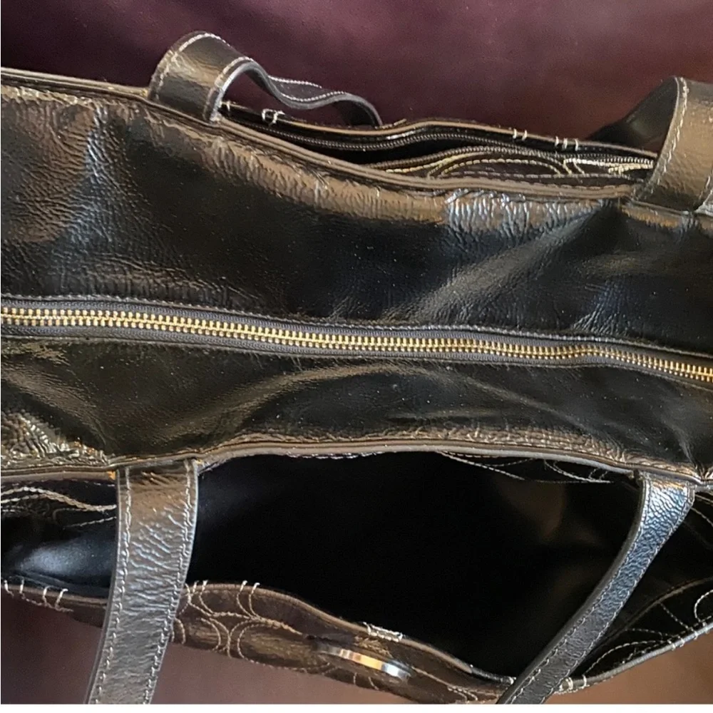 Coach 'Signature C' Patent Leather Tote